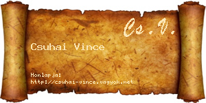 Csuhai Vince névjegykártya